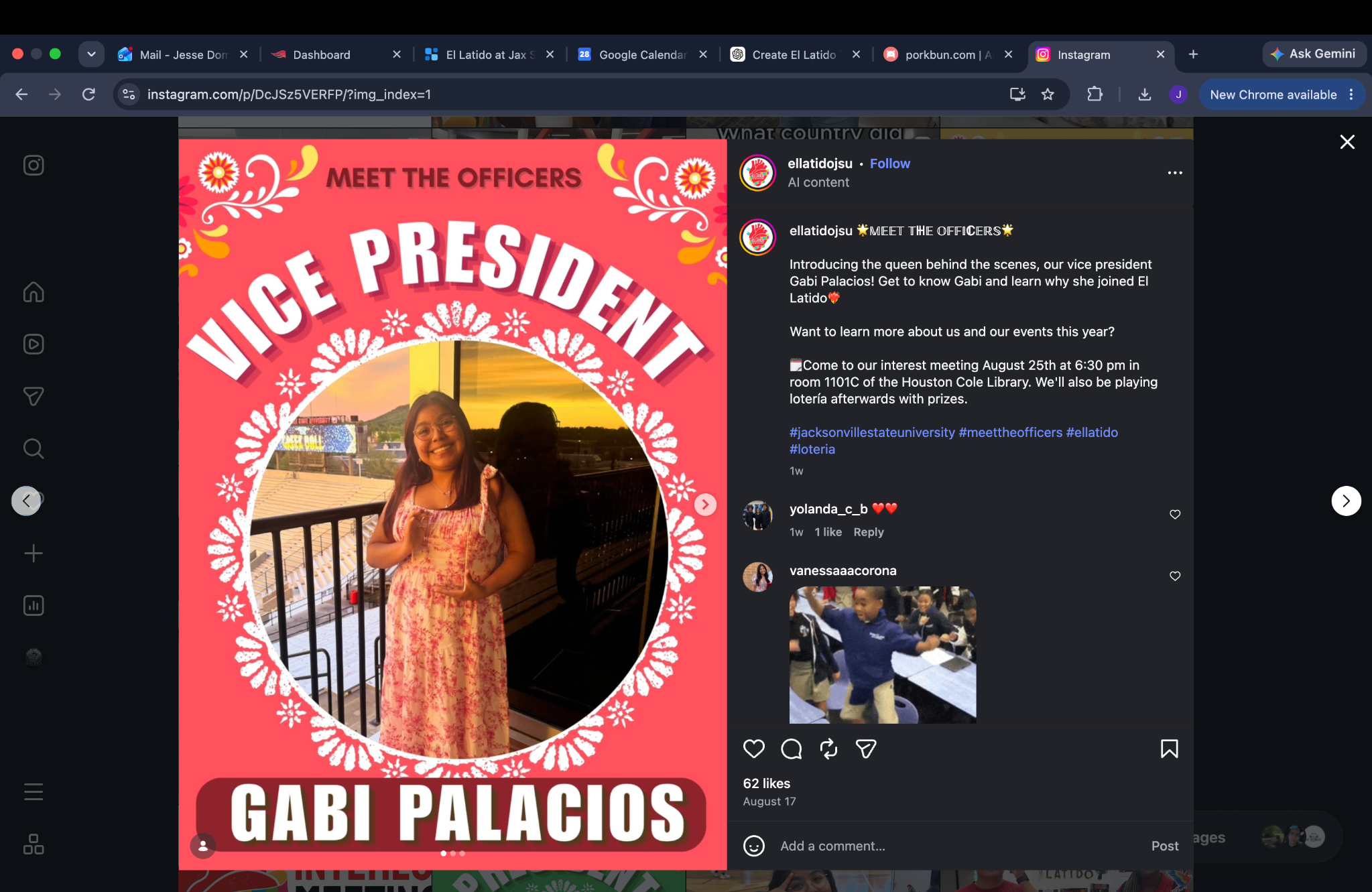 Gabi Palacios, Vice President of El Latido